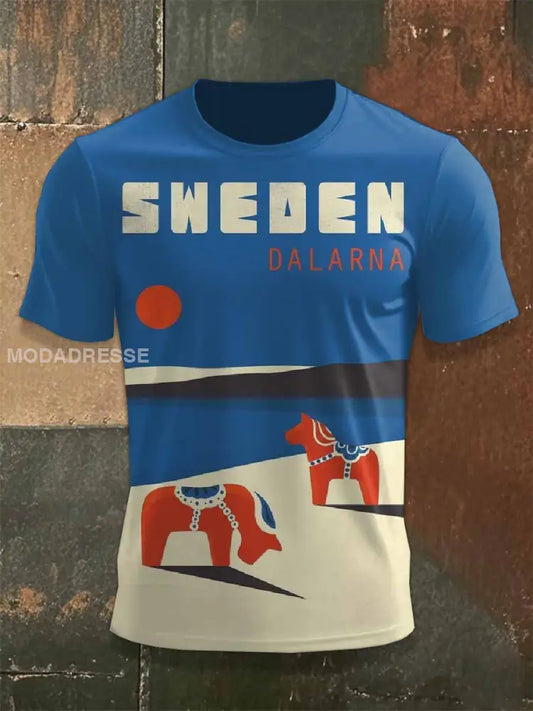 Retrotryckt Casual T-shirt För Män som bild / S