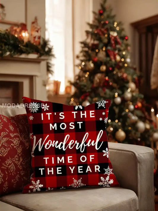 Röd Buffalo Plaid ’Det är den mest underbara tiden’ flerlog