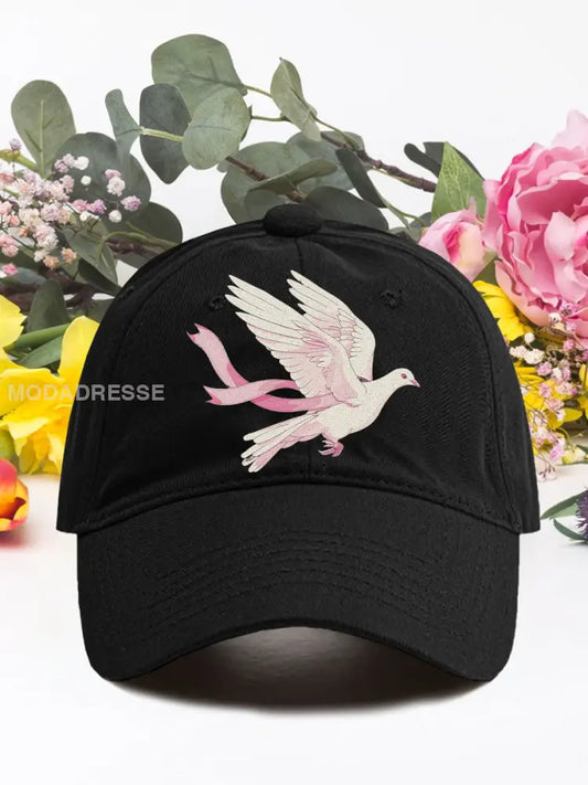 Rosa duva bröstcancer neutral hatt svart / ONE