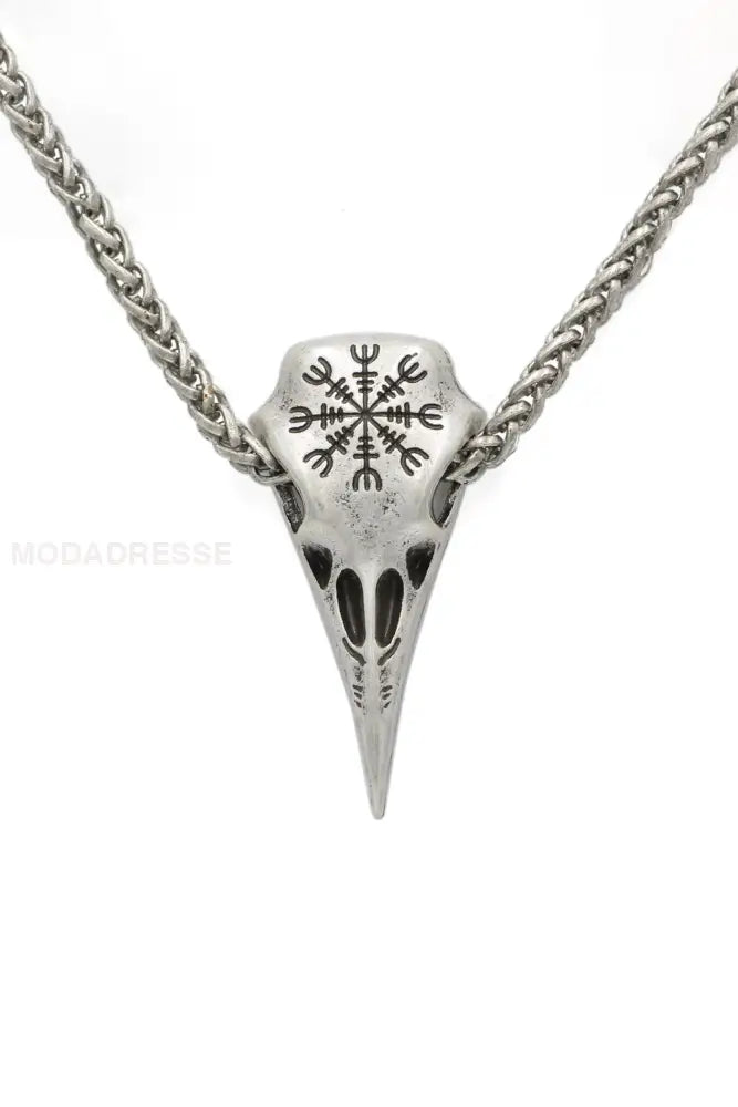 Skull näbb Pendel halsbandet Silver åtta tecken kedja