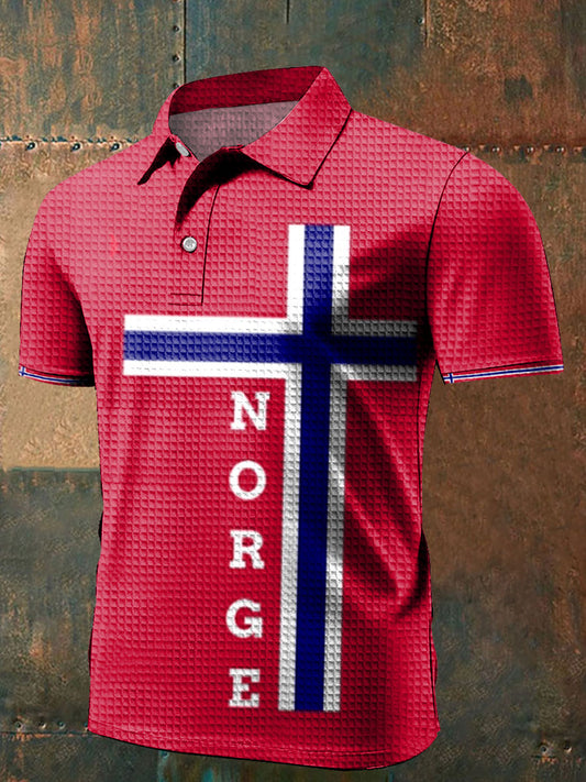 Norges flagg trykt på topp