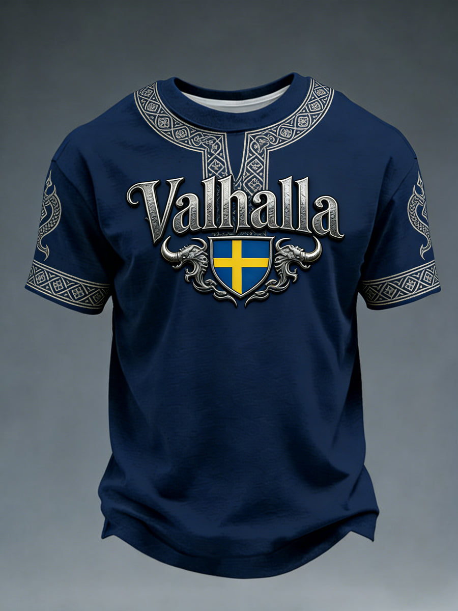 Herrens svenska Viking-stil T-shirt