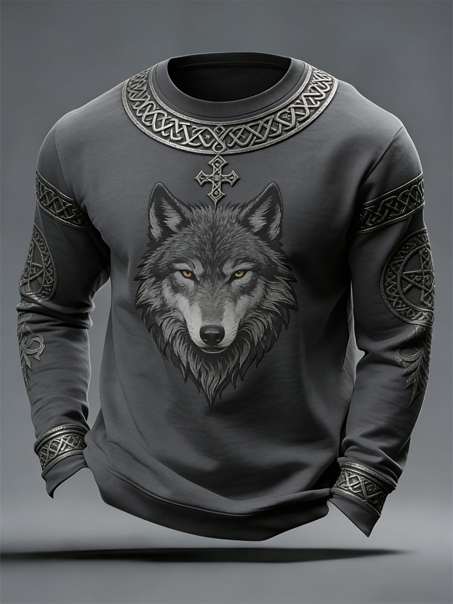 Mäns vikinga-stil Valhalla besättning nack sweatshirt