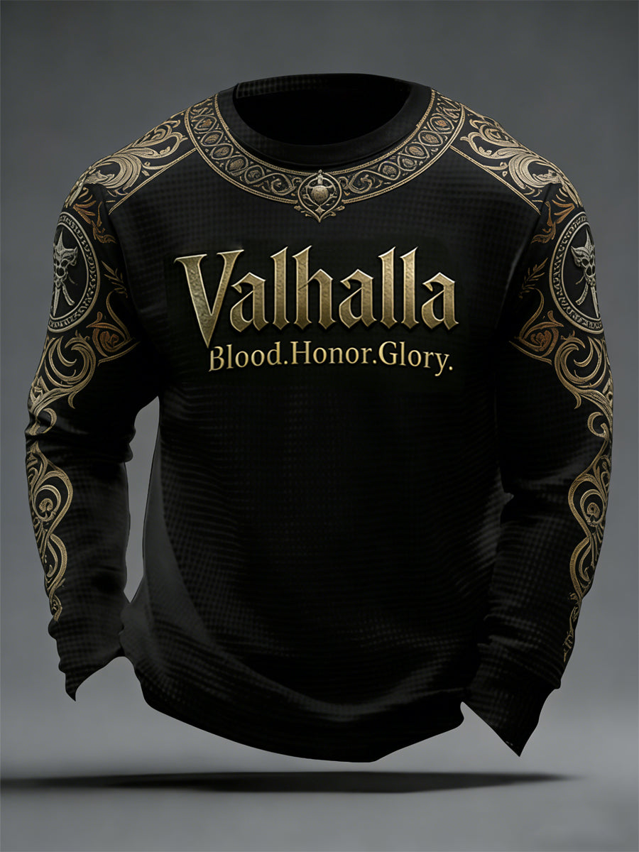 Herrtröja i vikingastil med Valhalla-mönster