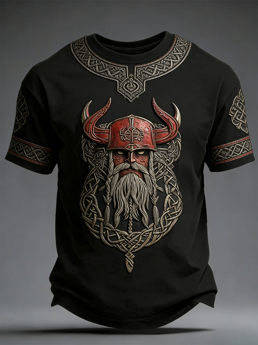 Mäns Viking-stil tryckt T-shirt