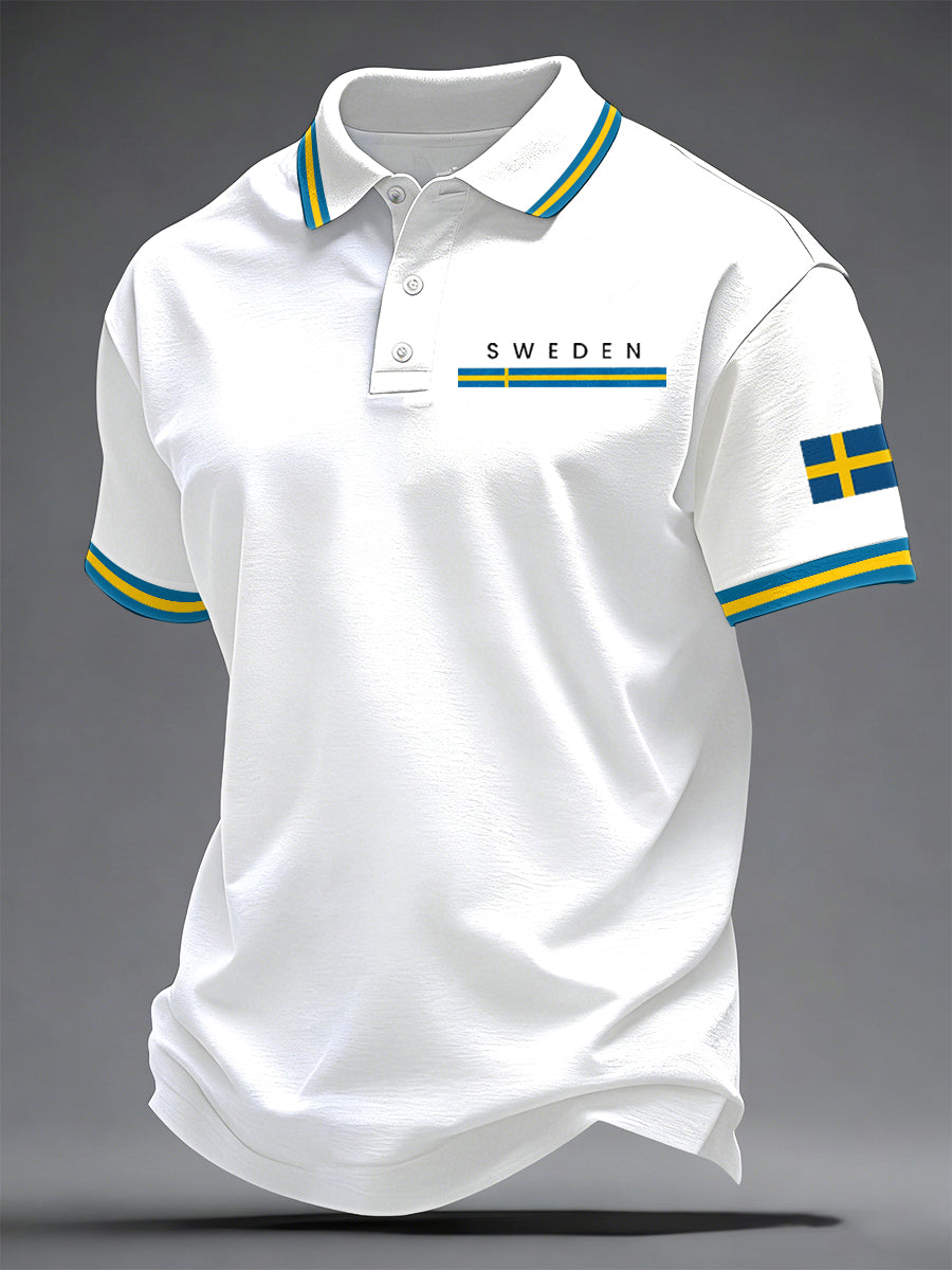 Herrkonsttryck på svenska avslappnad topp