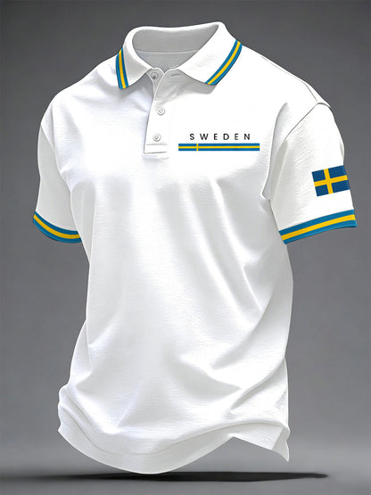 Herrkonsttryck på svenska avslappnad topp