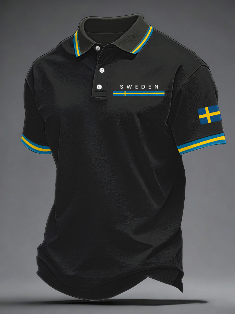 Herrkonsttryck på svenska avslappnad topp