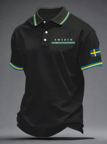 Herrkonsttryck på svenska avslappnad topp