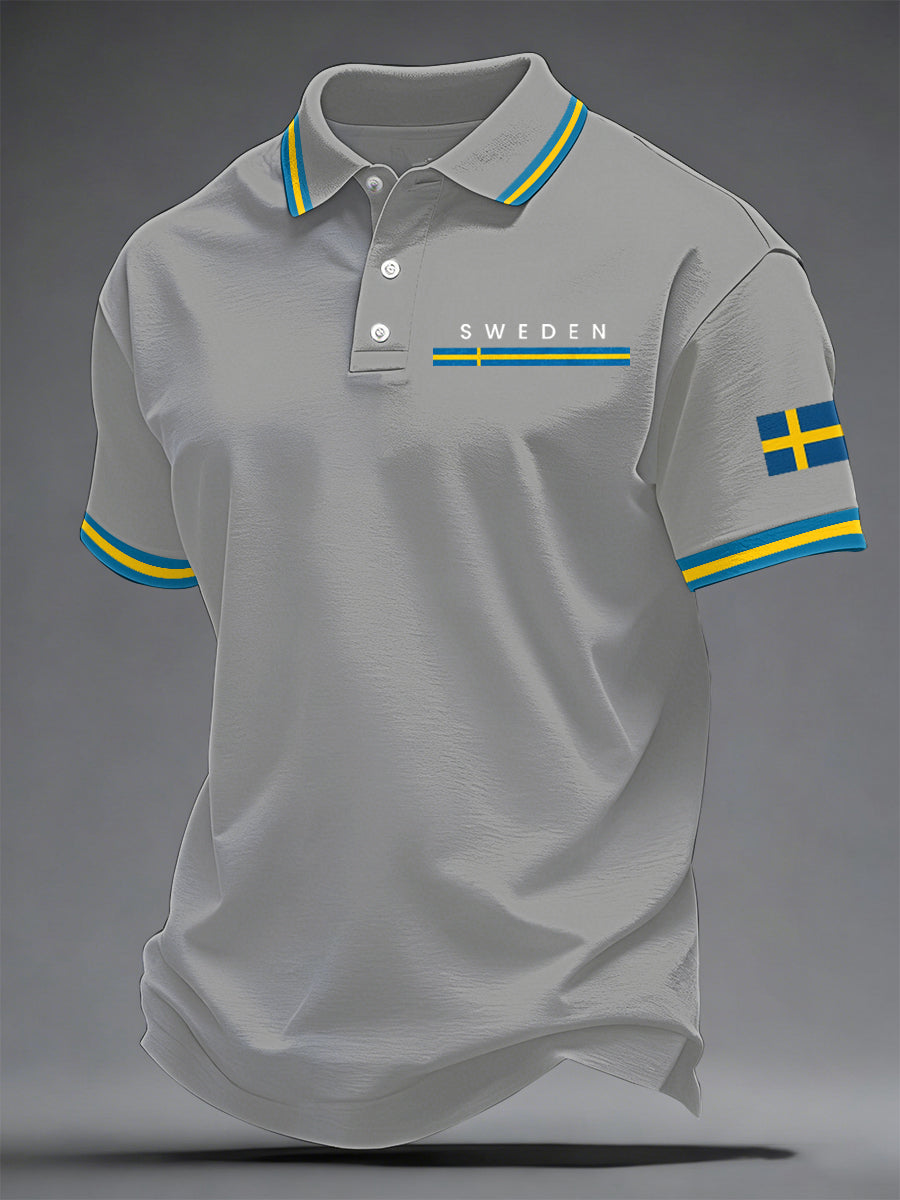 Herrkonsttryck på svenska avslappnad topp