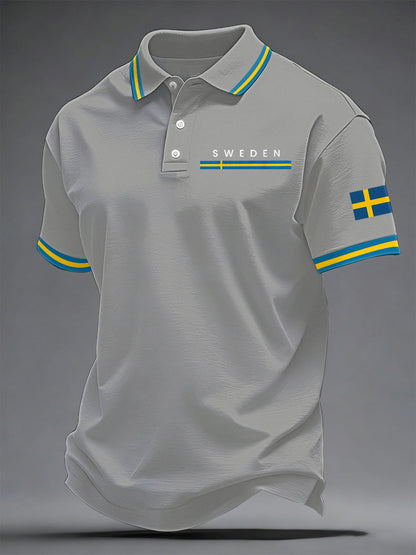 Herrkonsttryck på svenska avslappnad topp