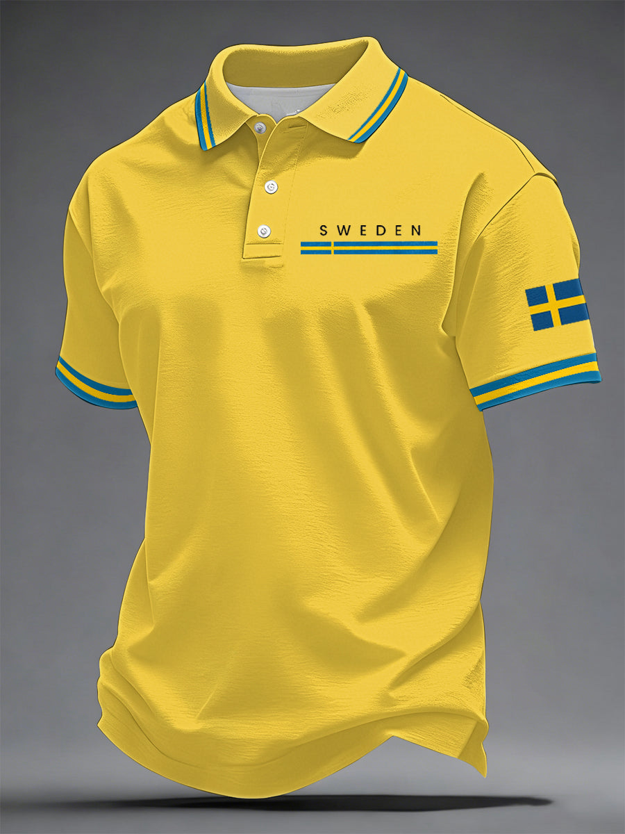 Herrkonsttryck på svenska avslappnad topp