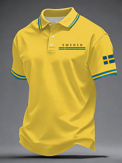 Herrkonsttryck på svenska avslappnad topp