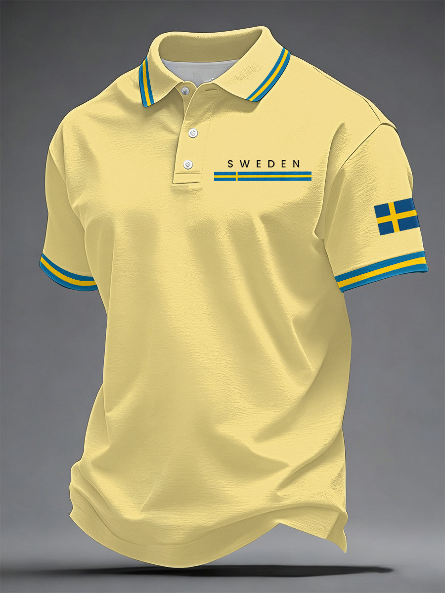 Herrkonsttryck på svenska avslappnad topp