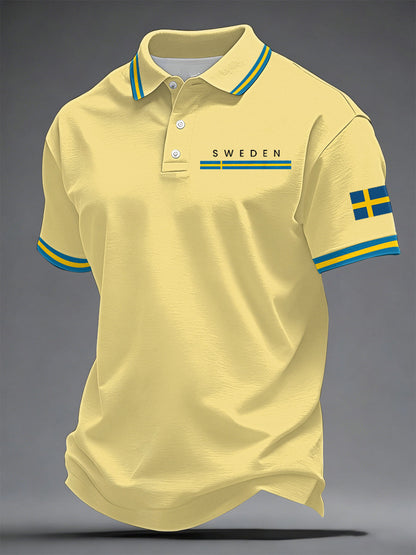 Herrkonsttryck på svenska avslappnad topp