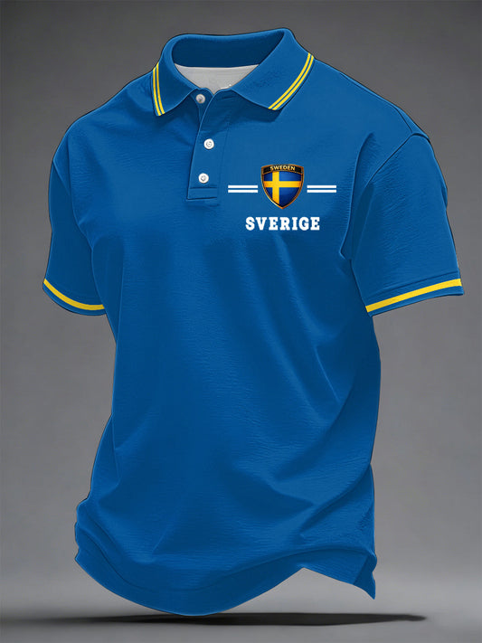 Herrkonsttryck på svenska avslappnad topp