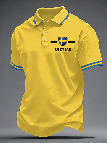 Herrkonsttryck på svenska avslappnad topp