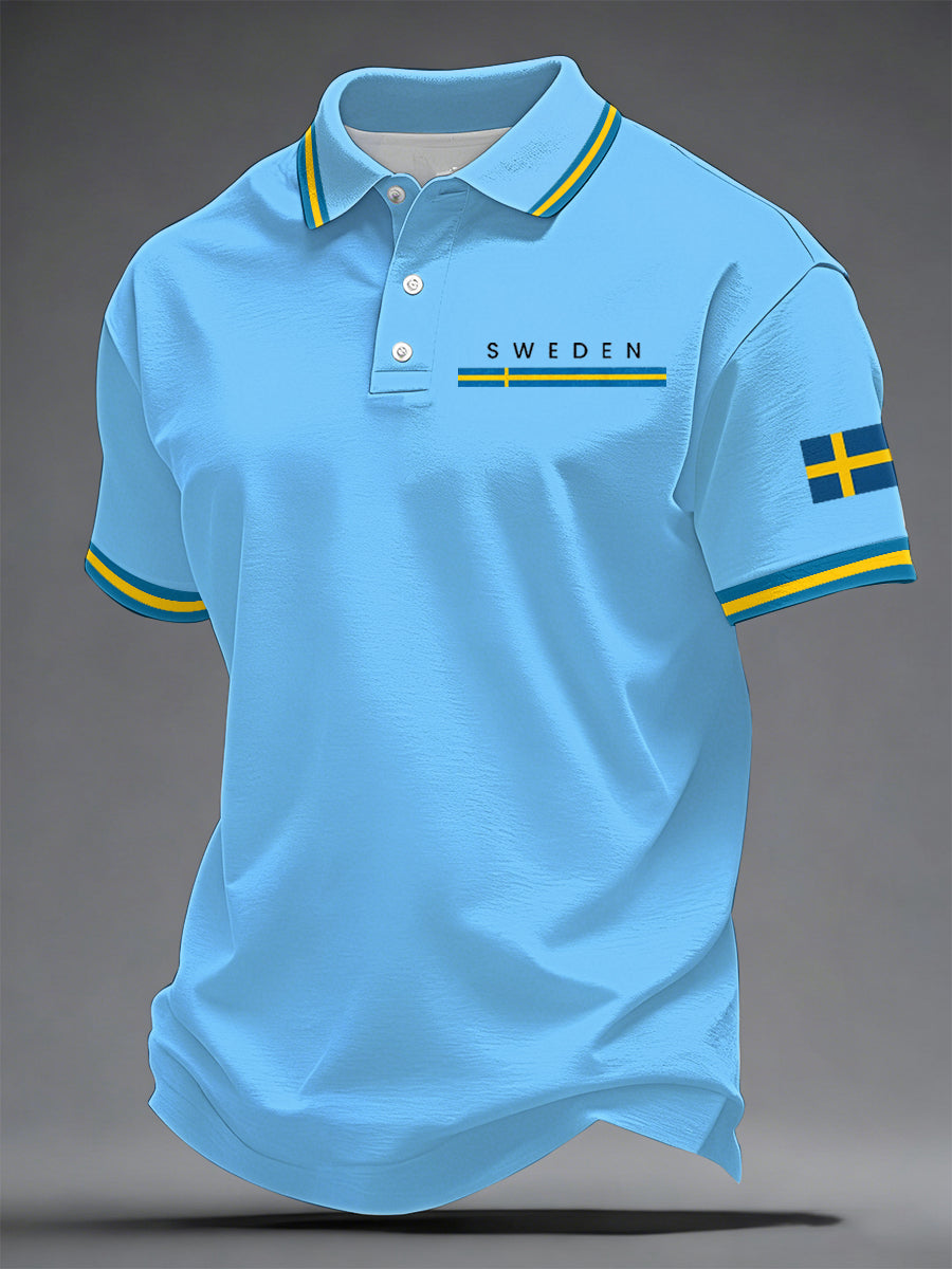 Herrkonsttryck på svenska avslappnad topp