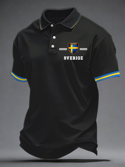 Herrkonsttryck på svenska avslappnad topp