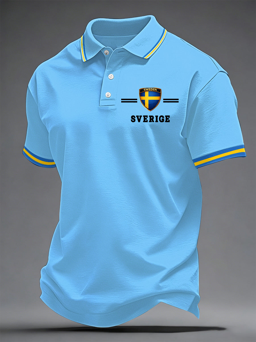 Herrkonsttryck på svenska avslappnad topp