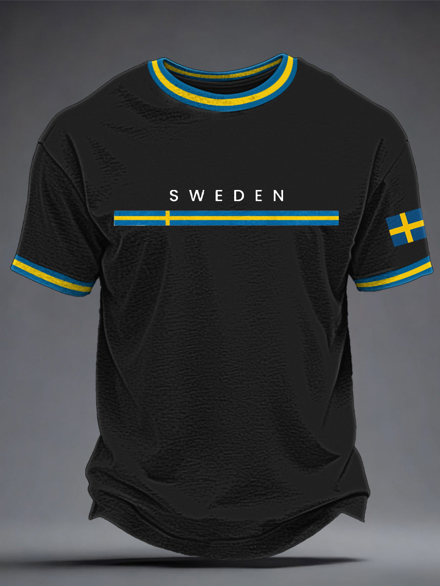 Mäns svensk konst Tryckt T-shirt