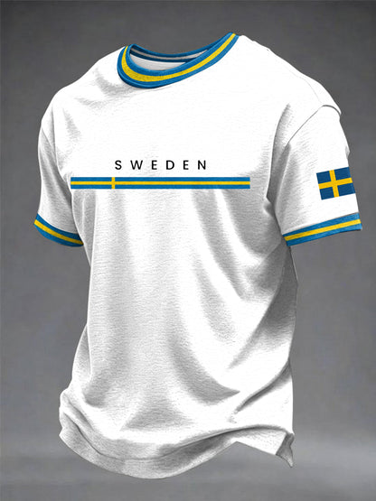 Mäns svensk konst Tryckt T-shirt