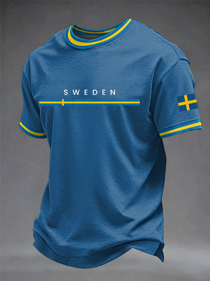 Mäns svensk konst Tryckt T-shirt
