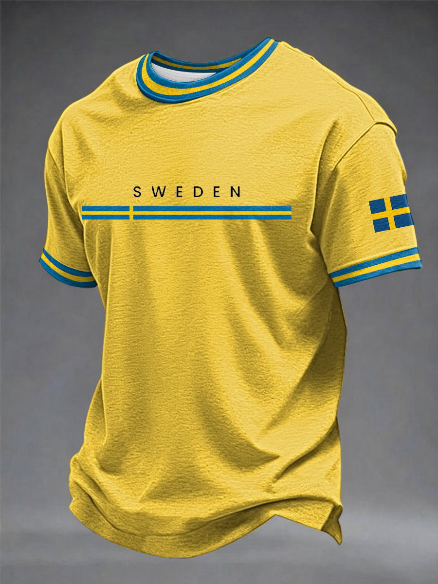 Mäns svensk konst Tryckt T-shirt
