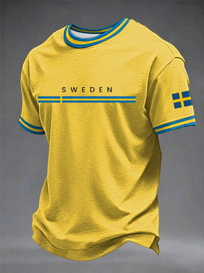 Mäns svensk konst Tryckt T-shirt