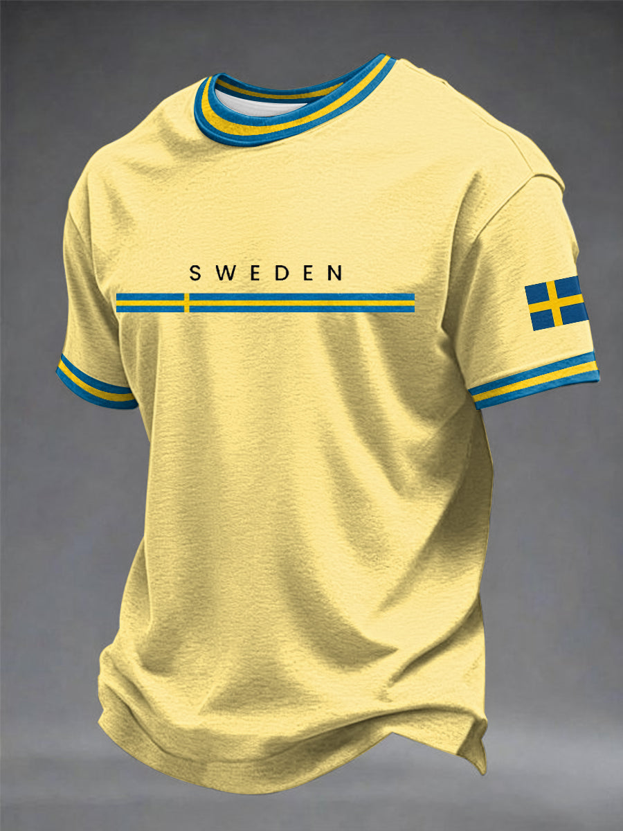 Mäns svensk konst Tryckt T-shirt