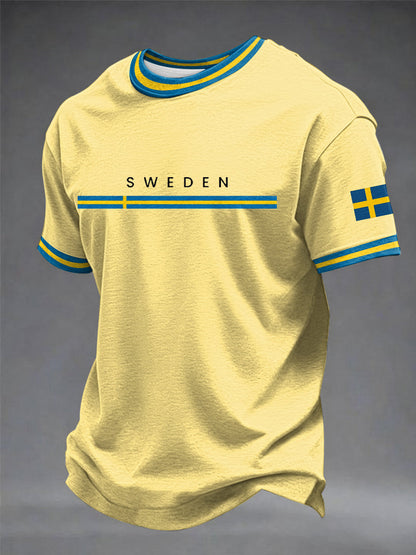 Mäns svensk konst Tryckt T-shirt