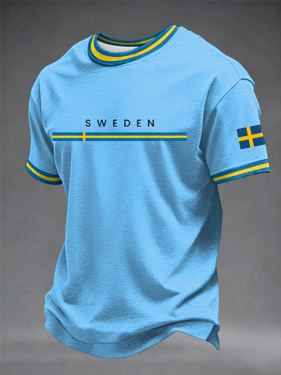 Mäns svensk konst Tryckt T-shirt