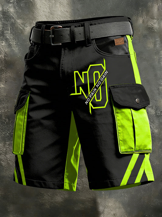 Mäns Retro Vacation Business Art Print Casual Shorts