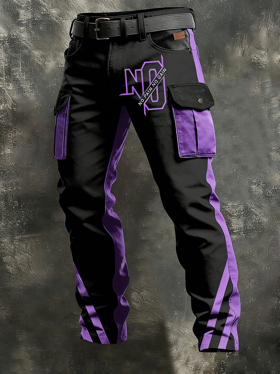 Mäns Retro Vacation Business Art Print Casual Workwear Byxor