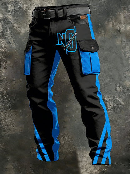 Mäns Retro Vacation Business Art Print Casual Workwear Byxor