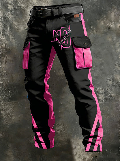 Mäns Retro Vacation Business Art Print Casual Workwear Byxor