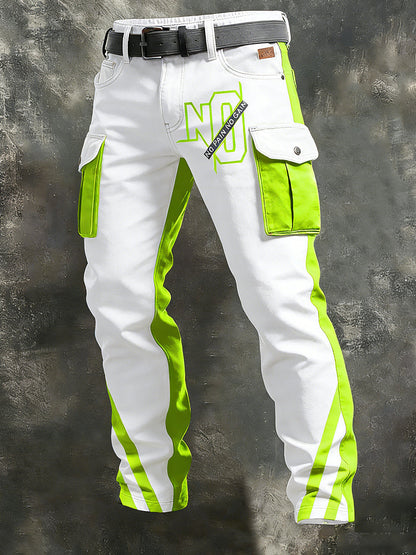 Mäns Retro Vacation Business Art Print Casual Workwear Byxor