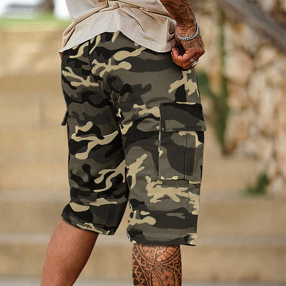 🩳 53% RABATT 🗺️ | Herr Camouflage Cargo-Shorts – Många Fickor & Avslappnad Passform