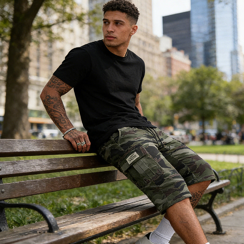 🩳 53% RABATT 🗺️ | Herr Camouflage Cargo-Shorts – Många Fickor & Avslappnad Passform