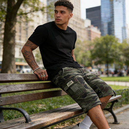 🩳 53% RABATT 🗺️ | Herr Camouflage Cargo-Shorts – Många Fickor & Avslappnad Passform