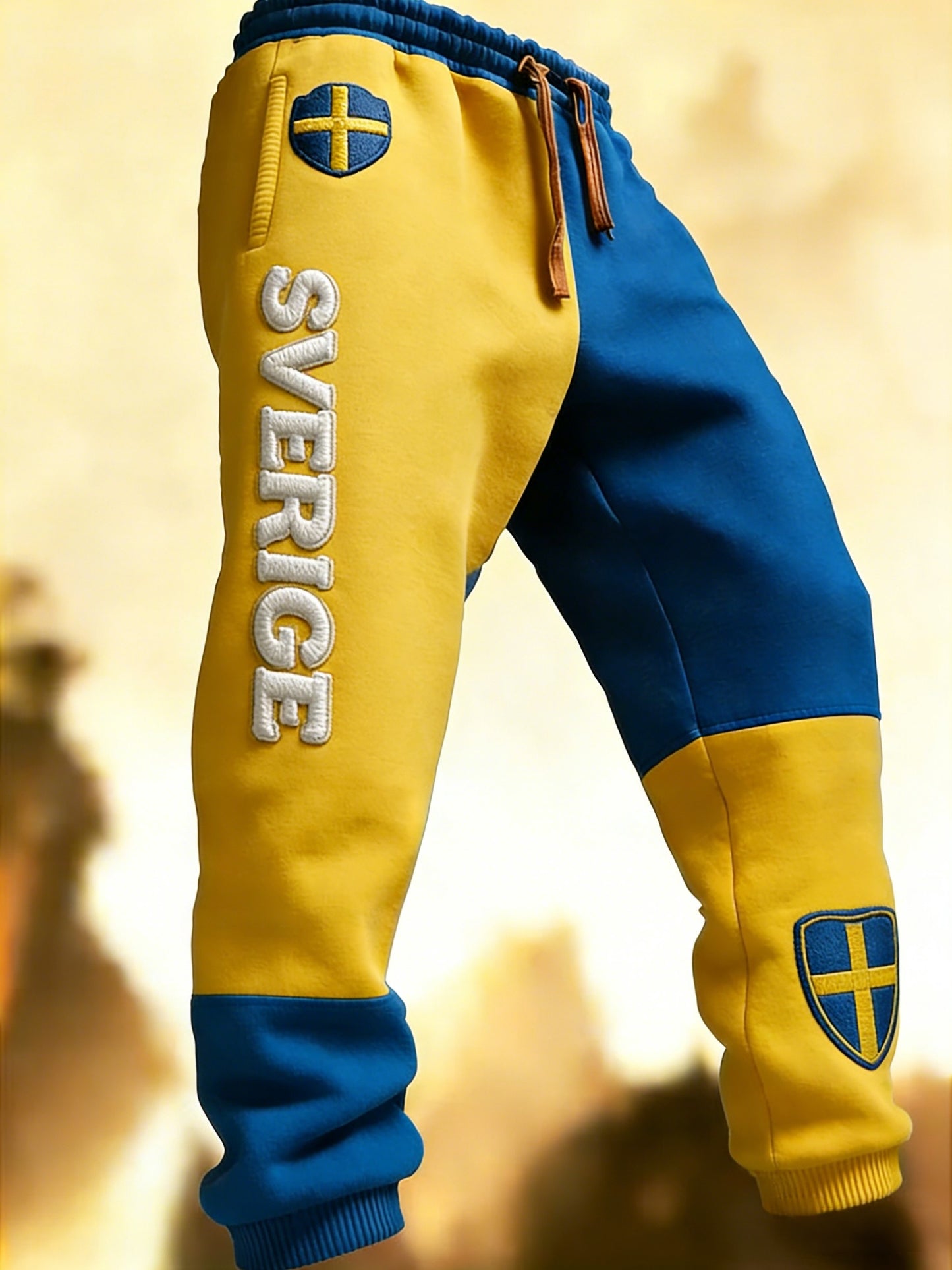 Herr Retro Viking Svensk Flagga Märke Fritidshusor