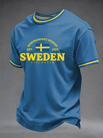 Herrtröja med svensk konsttryck