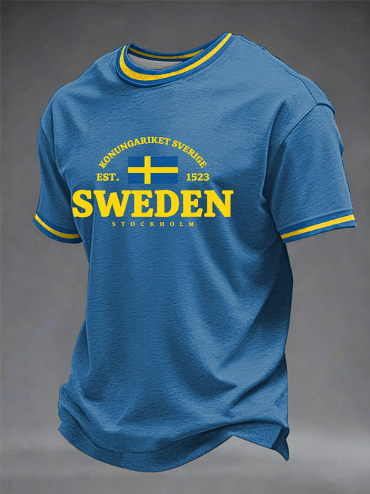 Herrtröja med svensk konsttryck