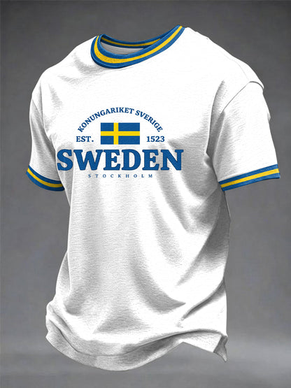 Herrtröja med svensk konsttryck