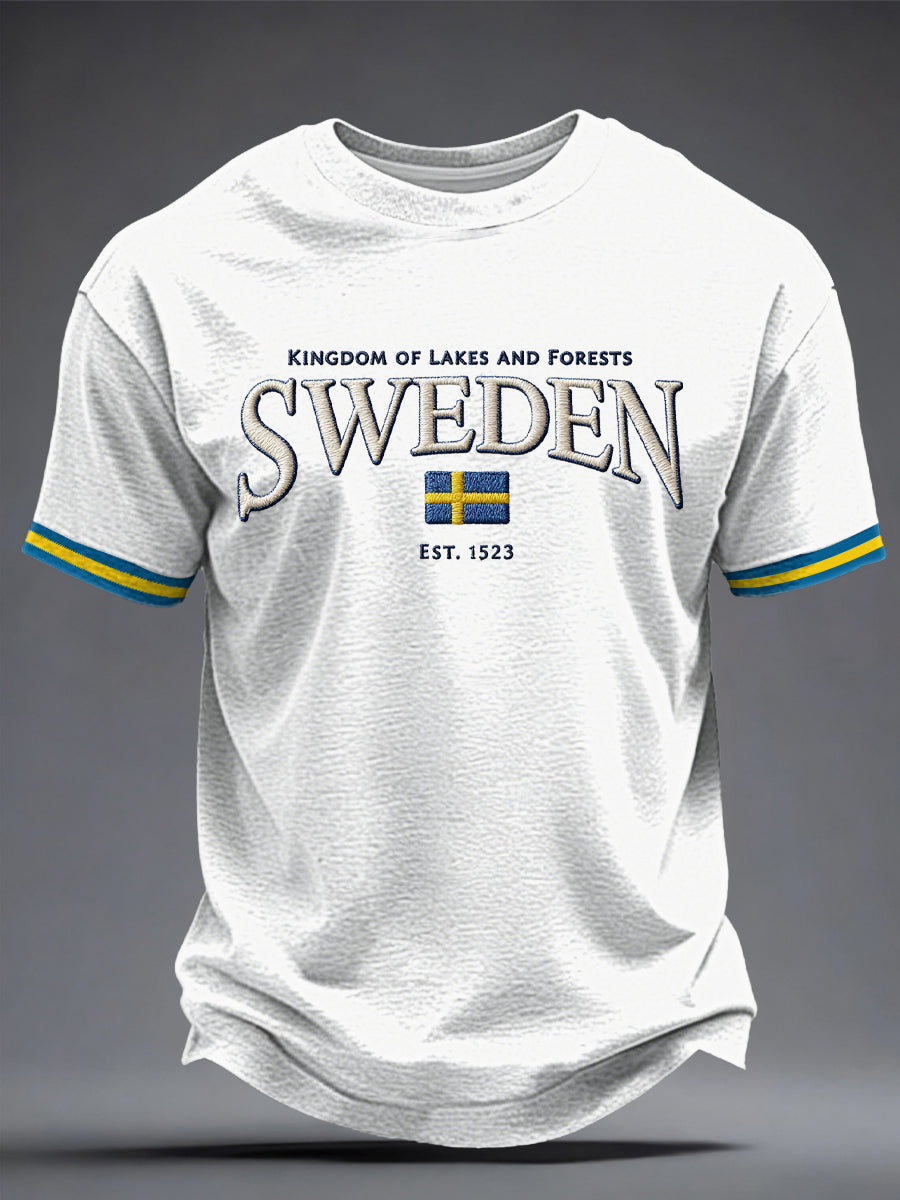 Herrtröja med svensk konsttryck
