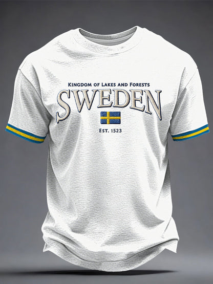 Herrtröja med svensk konsttryck
