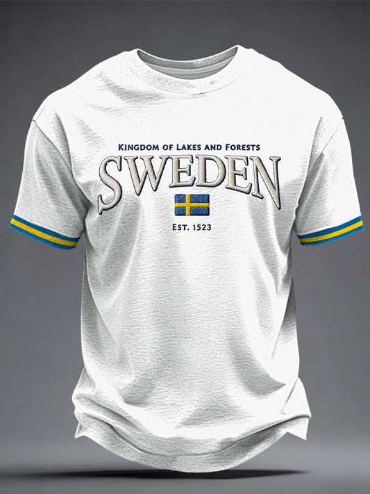 Herrtröja med svensk konsttryck