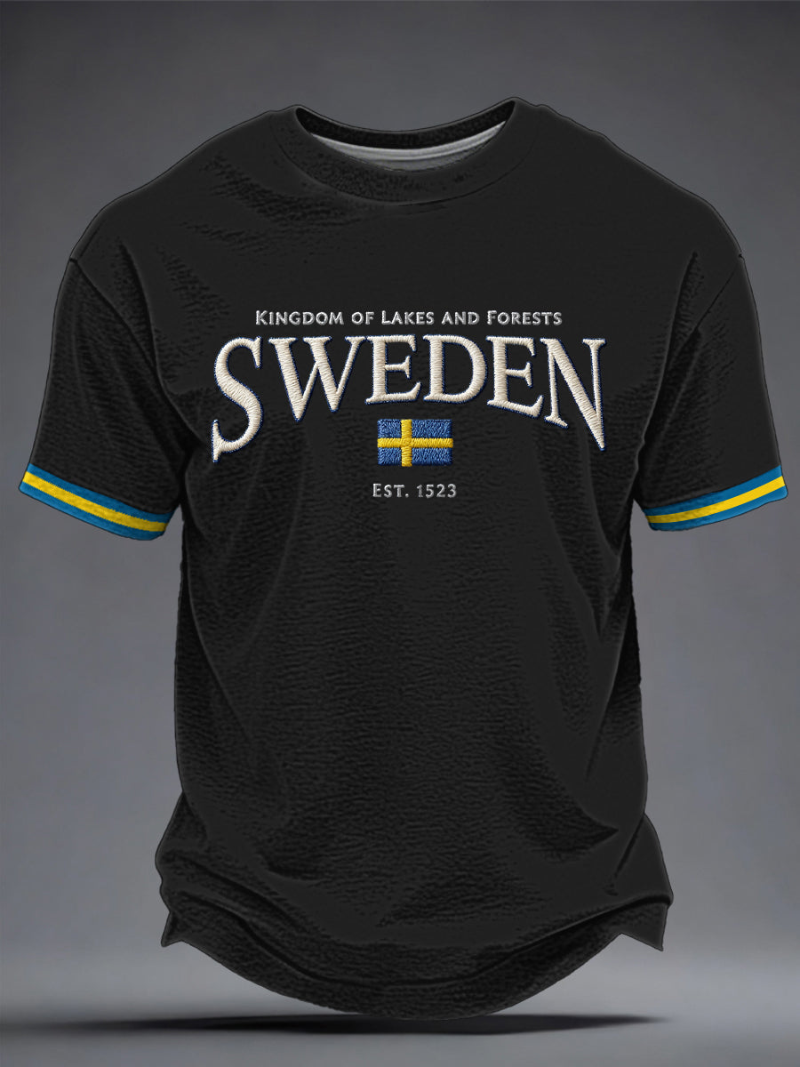 Herrtröja med svensk konsttryck