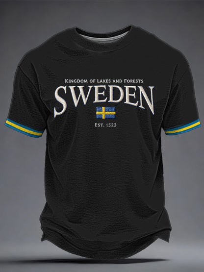 Herrtröja med svensk konsttryck