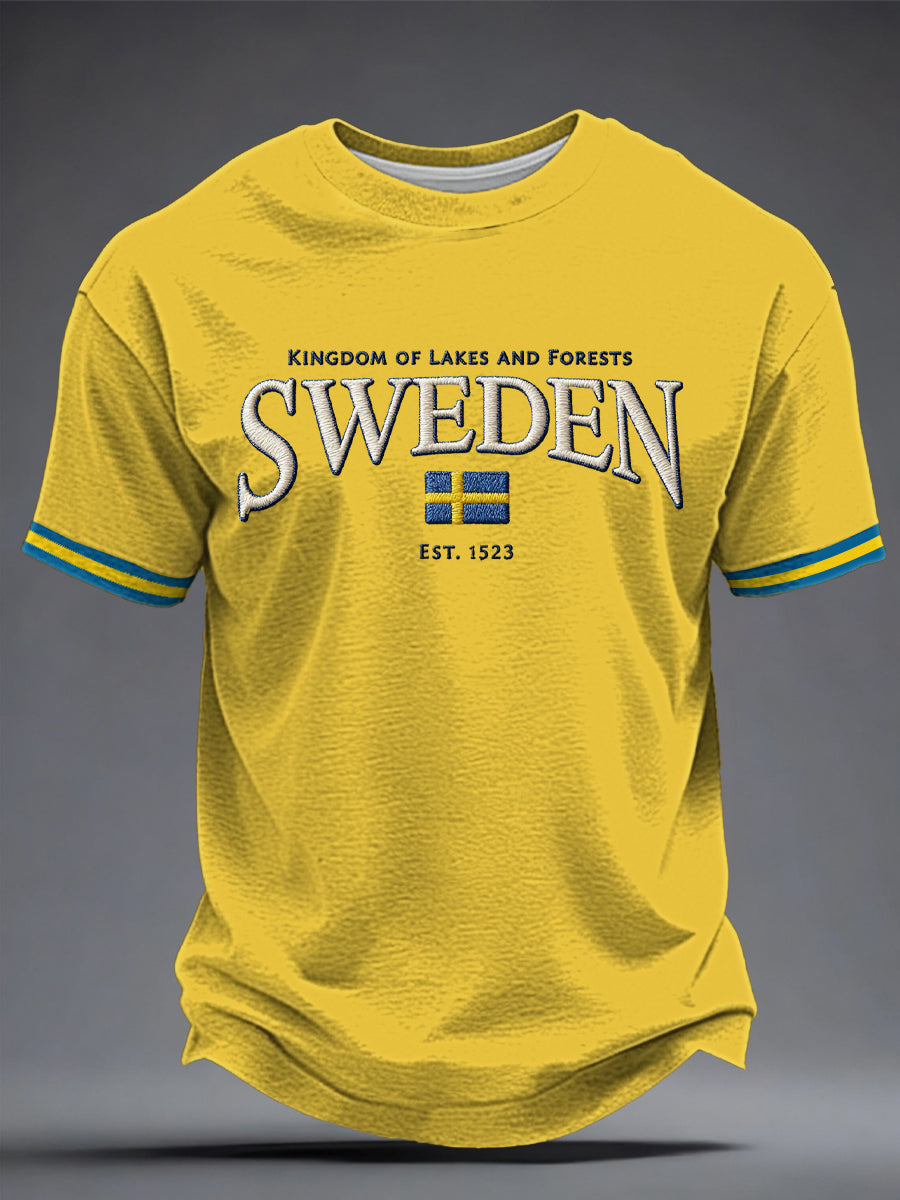 Herrtröja med svensk konsttryck